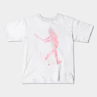 Girl Field Hockey Watercolor Sport Decor Gift Kids T-Shirt
